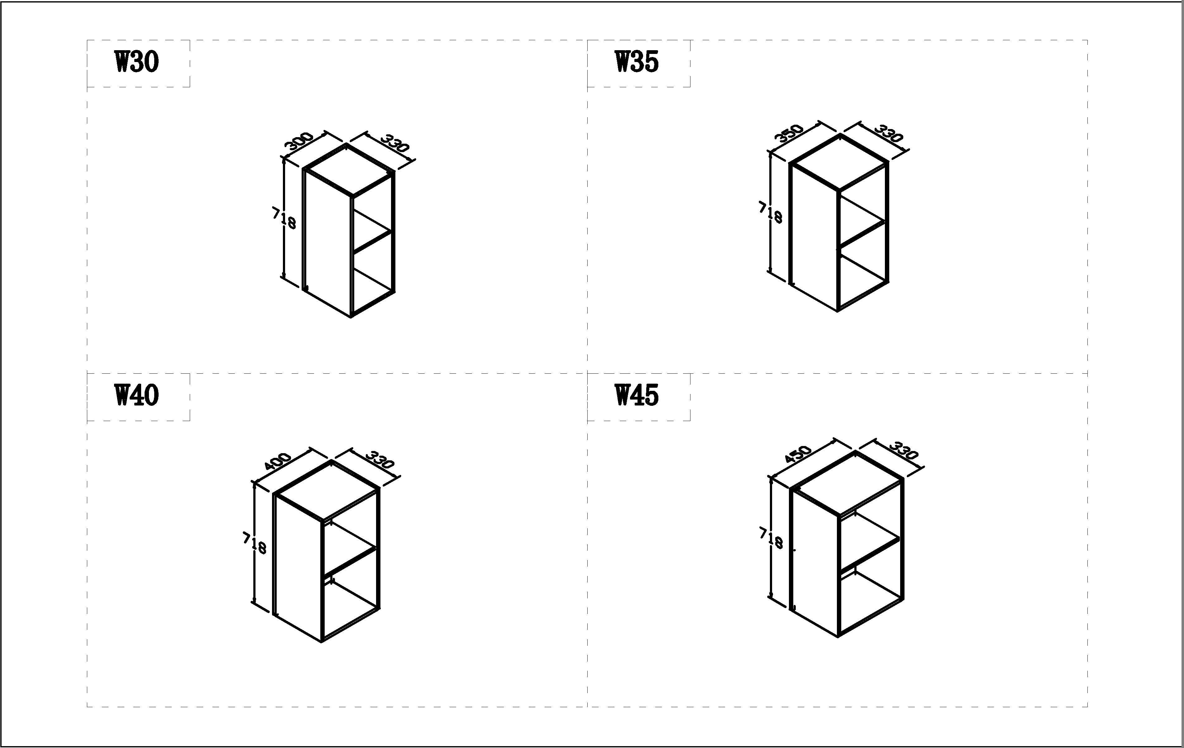 2pac White Gloss Wall Cabinet Unit (200MM-900MM) Suitable to 2400mm Tall Cabinets